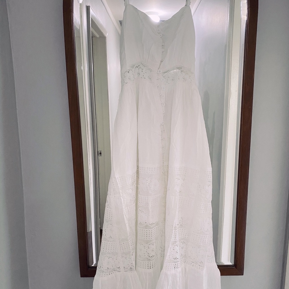 White midi dress